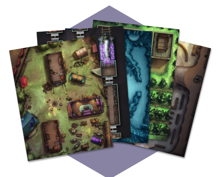 The Map Library 100 Dry Erase Battle Maps for Fantasy Role Playing Games